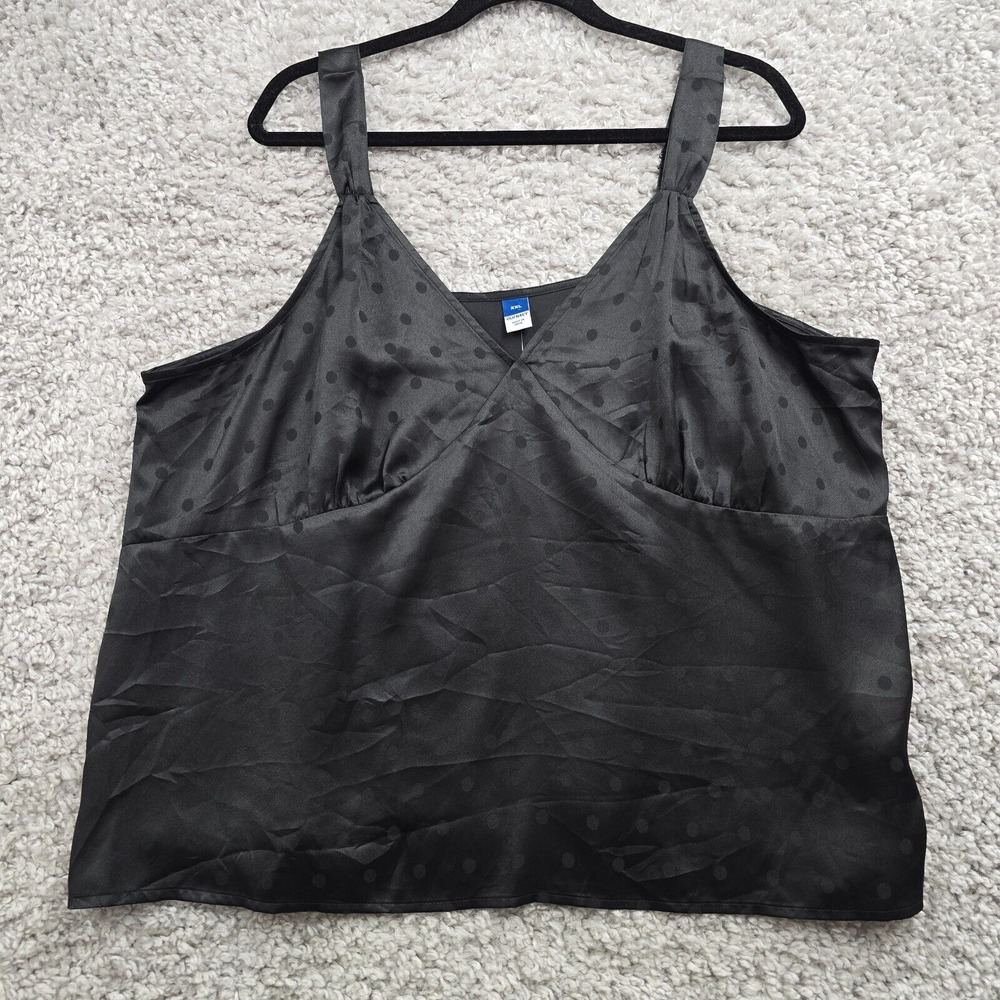 Old Navy Womens Babydoll Cami Satin Polka Dot Black Size XXL Goth Y2K Party